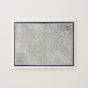 Map of Yorkshire, engraved by William Web, publish Jigsaw Puzzle