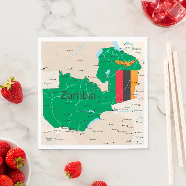 Map Of Zambia Napkin (Creator Uploaded)