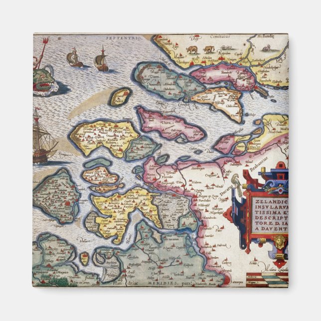 Map of Zeeland, c.1560 Magnet (Front)