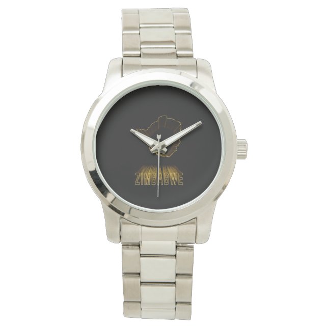 Map of Zimbabwe, Gold Map Watch (Front)