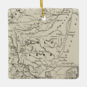 Map of Zululand with the Adjoining Frontiers Ceramic Ornament