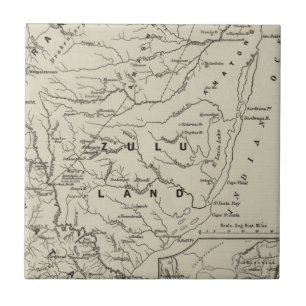 Map of Zululand with the Adjoining Frontiers Ceramic Tile
