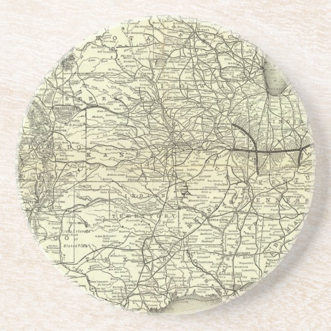 Map Ohio and Mississippi Railway Coaster (Front)