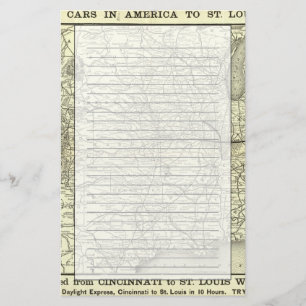 Map Ohio and Mississippi Railway Stationery