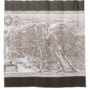Map Old Paris France 1618 Shower Curtain