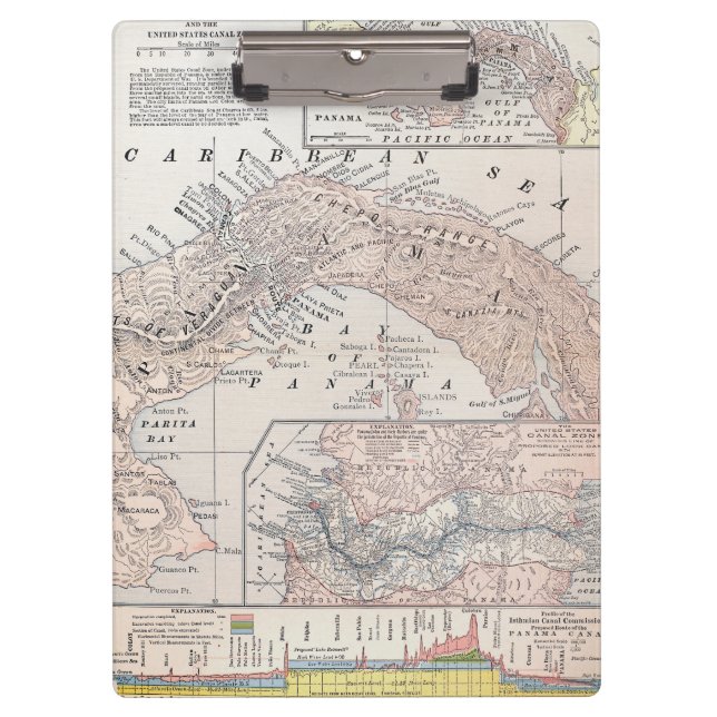 MAP: PANAMA, 1907 CLIPBOARD (Front)