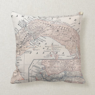 MAP: PANAMA, 1907 CUSHION