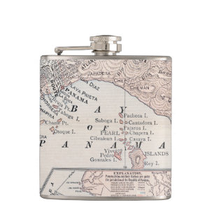 MAP: PANAMA, 1907 HIP FLASK
