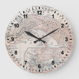 MAP: PANAMA, 1907 LARGE CLOCK