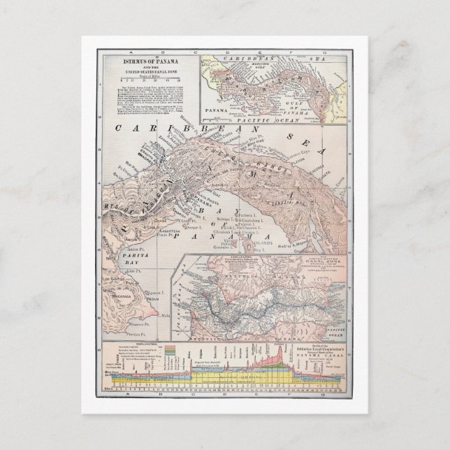 MAP: PANAMA, 1907 POSTCARD (Front)