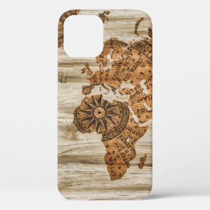 Map paper wood information iPhone 12 case