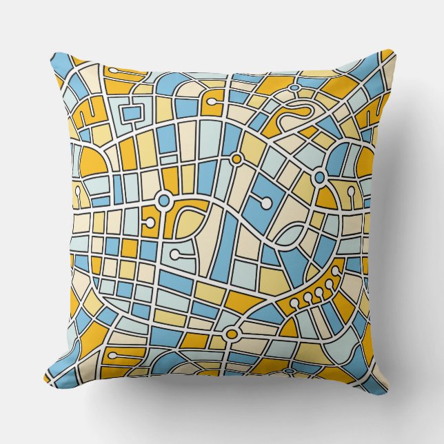 Map Pattern 030520 - Colours 04 Cushion (Front)
