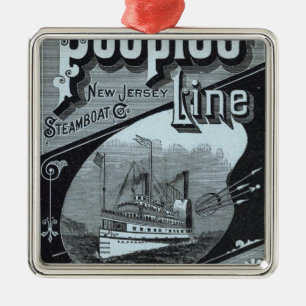 Map Peoples Line of Steamers Metal Ornament