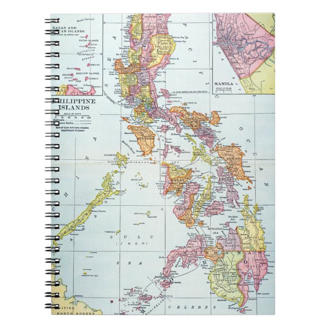 MAP: PHILIPPINES, 1905 NOTEBOOK (Front)
