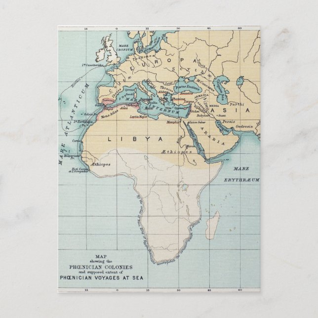 MAP: PHOENICIAN EMPIRE POSTCARD (Front)