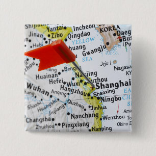Map pin placed in Shanghai, China on map,