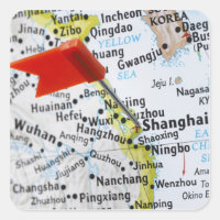 Map pin placed in Shanghai, China on map,