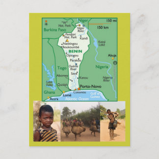 Map Postcard of Benin