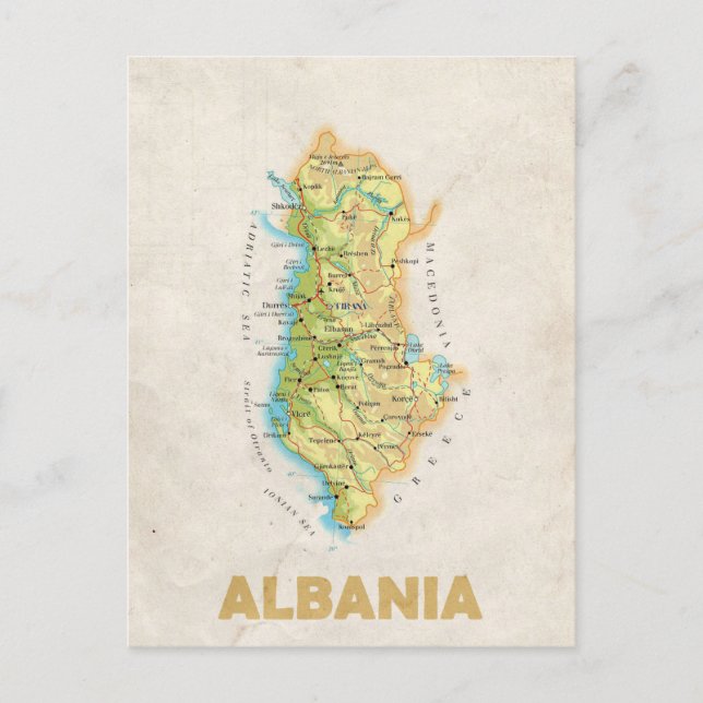 MAP POSTCARDS ♥ Albania (Front)