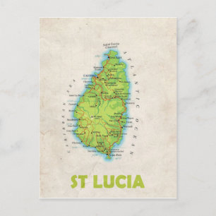 MAP POSTCARDS ♥ St Lucia