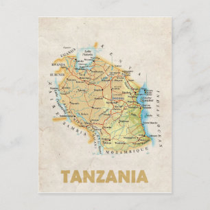 MAP POSTCARDS ♥ Tanzania
