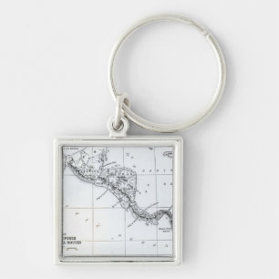 Map Proposed Isthmian Canal Routes Key Ring