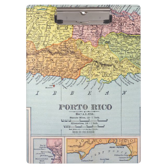 MAP: PUERTO RICO, 1900 CLIPBOARD (Front)