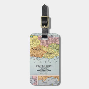 MAP: PUERTO RICO, 1900 LUGGAGE TAG