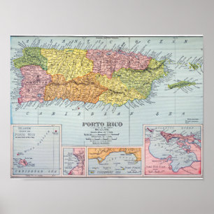 MAP: PUERTO RICO, 1900 POSTER