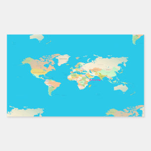 map rectangular sticker