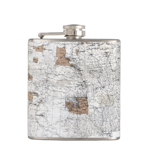 MAP: RESERVATIONS, 1888 HIP FLASK