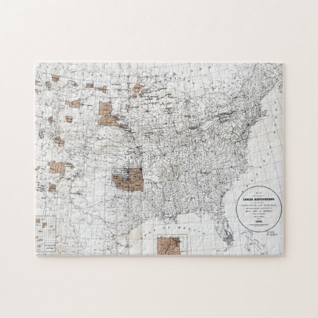 MAP: RESERVATIONS, 1888 JIGSAW PUZZLE (Horizontal)