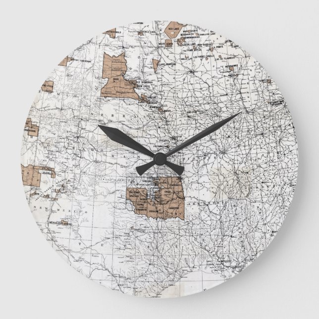 MAP: RESERVATIONS, 1888 LARGE CLOCK (Front)