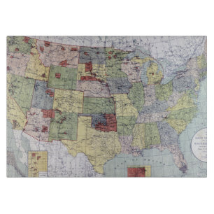 MAP: RESERVATIONS, 1892 CUTTING BOARD