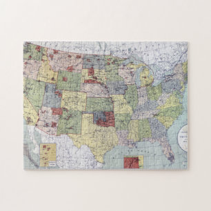 MAP: RESERVATIONS, 1892 JIGSAW PUZZLE