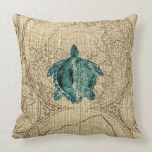 Map Sealife Green Turtle Illustration Coastal