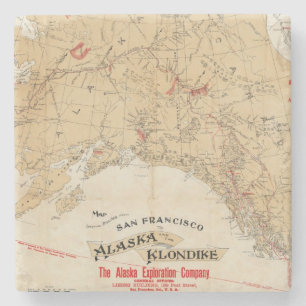 Map Showing Routes from San Francisco to Alaska Stone Coaster