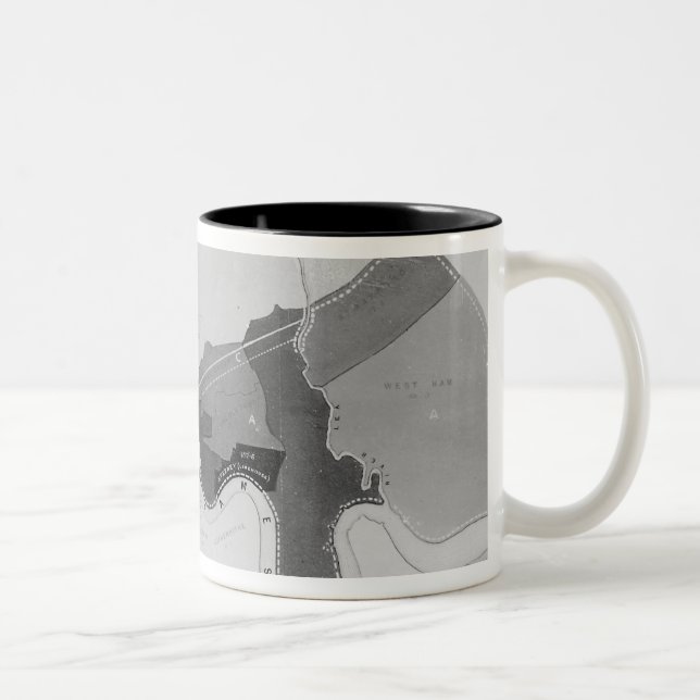 Map showing the Distribution of Deaths Two-Tone Coffee Mug (Right)