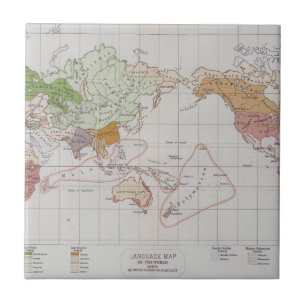 Map showing the Languages of the World Ceramic Tile