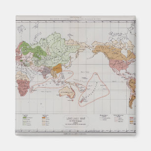 Map showing the Languages of the World Magnet