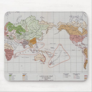 Map showing the Languages of the World Mouse Pad