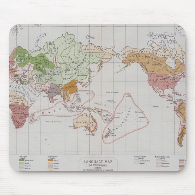 Map showing the Languages of the World Mouse Pad (Front)
