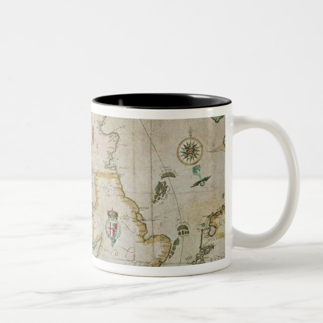 Map showing the route of the Armada fleet Two-Tone Coffee Mug (Right)