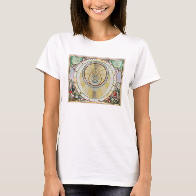 Map showing Tycho Brahe's System of Planetary Orbi T-Shirt (Front)