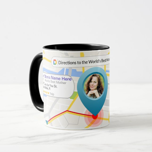 Map to The World's Best Mother Coffee Mug (Front Left)