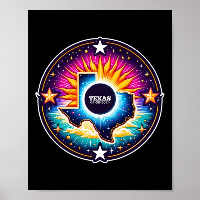 Map Total Solar Eclipse April 8 2024  Poster (Front)