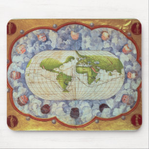 Map tracing Magellan's world voyage Mouse Pad