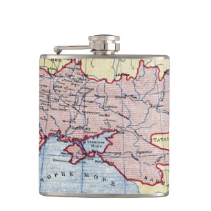 MAP: UKRAINE, c1906 Hip Flask