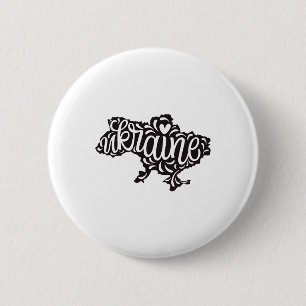 Map Ukraine - Ukrainian National Emblem 6 Cm Round Badge
