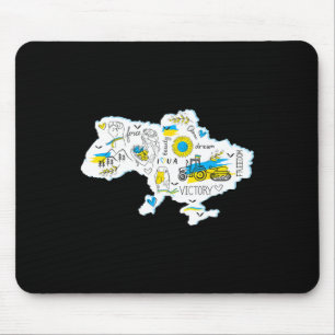 Map Ukraine - Ukrainian National Emblem - Ukrainia Mouse Pad